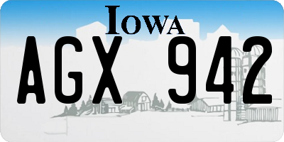 IA license plate AGX942
