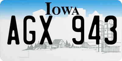 IA license plate AGX943