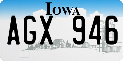 IA license plate AGX946