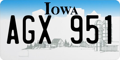 IA license plate AGX951