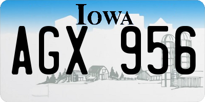IA license plate AGX956