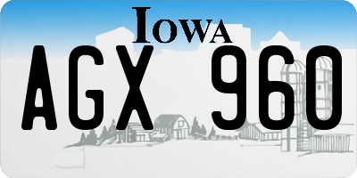 IA license plate AGX960