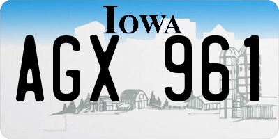IA license plate AGX961
