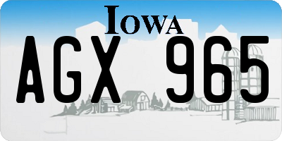 IA license plate AGX965