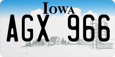 IA license plate AGX966