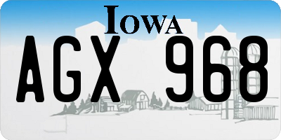 IA license plate AGX968