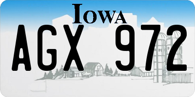 IA license plate AGX972