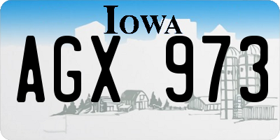 IA license plate AGX973