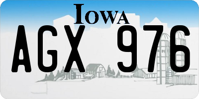 IA license plate AGX976