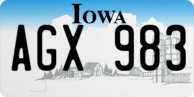 IA license plate AGX983