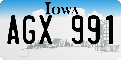 IA license plate AGX991
