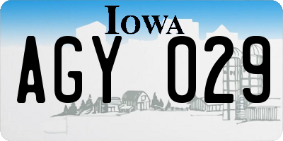 IA license plate AGY029