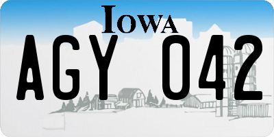 IA license plate AGY042
