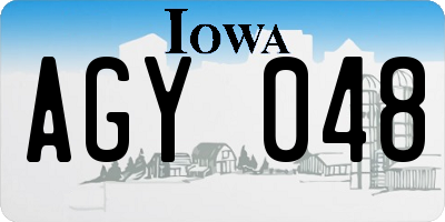 IA license plate AGY048