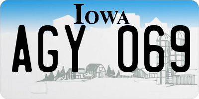 IA license plate AGY069