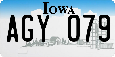IA license plate AGY079