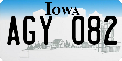 IA license plate AGY082