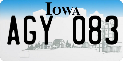 IA license plate AGY083