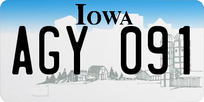 IA license plate AGY091