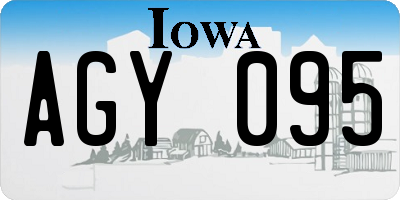 IA license plate AGY095