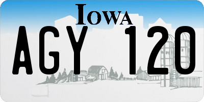 IA license plate AGY120