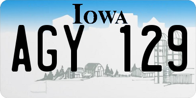 IA license plate AGY129