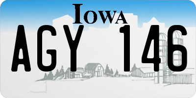 IA license plate AGY146