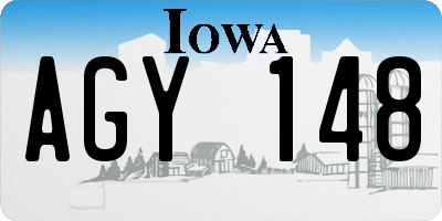 IA license plate AGY148