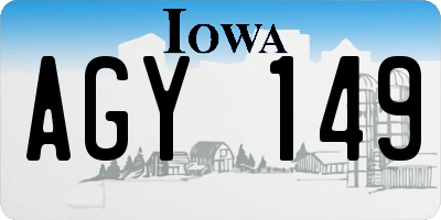 IA license plate AGY149