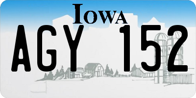IA license plate AGY152
