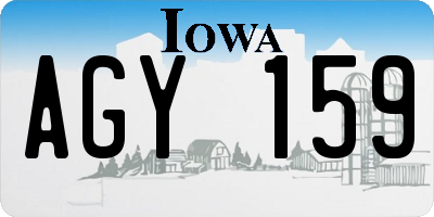 IA license plate AGY159