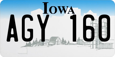 IA license plate AGY160
