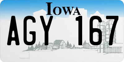 IA license plate AGY167