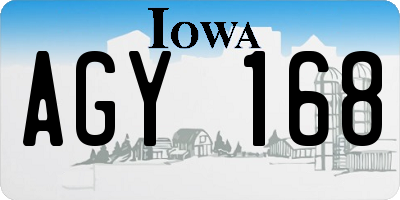 IA license plate AGY168