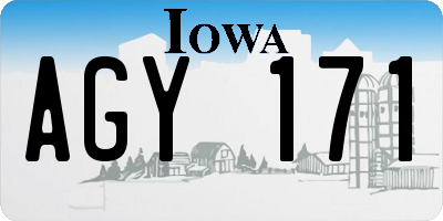 IA license plate AGY171