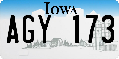 IA license plate AGY173