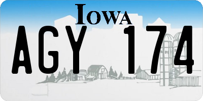 IA license plate AGY174