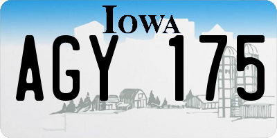 IA license plate AGY175