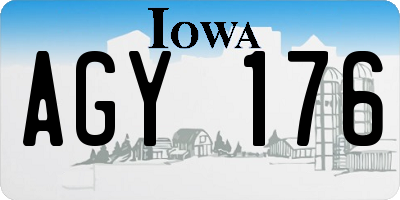 IA license plate AGY176