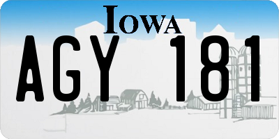 IA license plate AGY181
