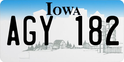 IA license plate AGY182