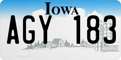 IA license plate AGY183