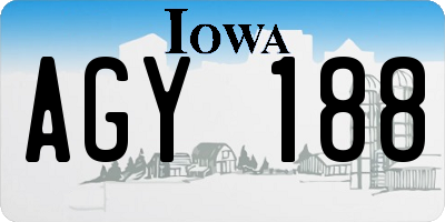 IA license plate AGY188