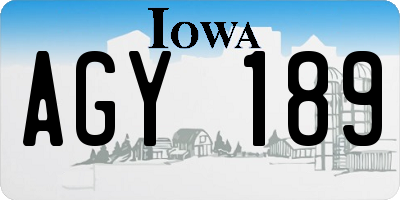 IA license plate AGY189