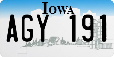 IA license plate AGY191