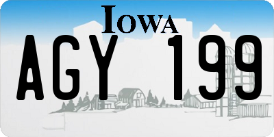 IA license plate AGY199