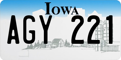 IA license plate AGY221