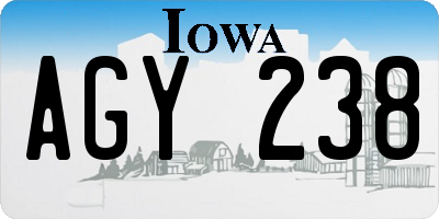 IA license plate AGY238