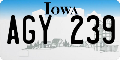 IA license plate AGY239