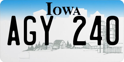 IA license plate AGY240
